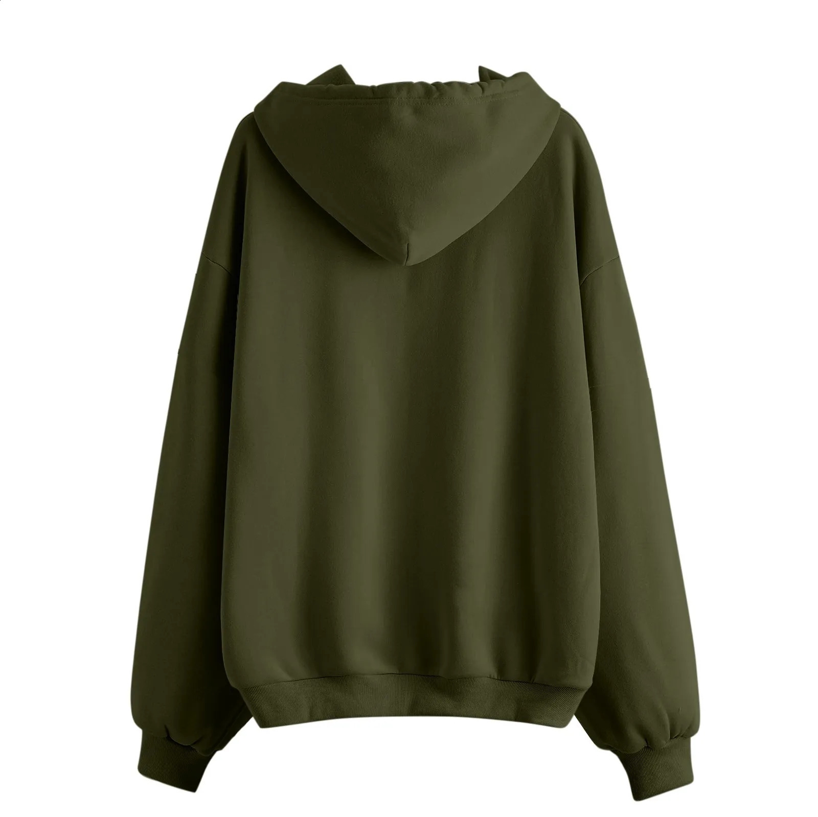 Zipper Cardigan Sweatshirt Autumn Winter Casual Solid Long Sleeve Hooded Coat Female Loose Casual Thickened Fashion Warm Tops 240824