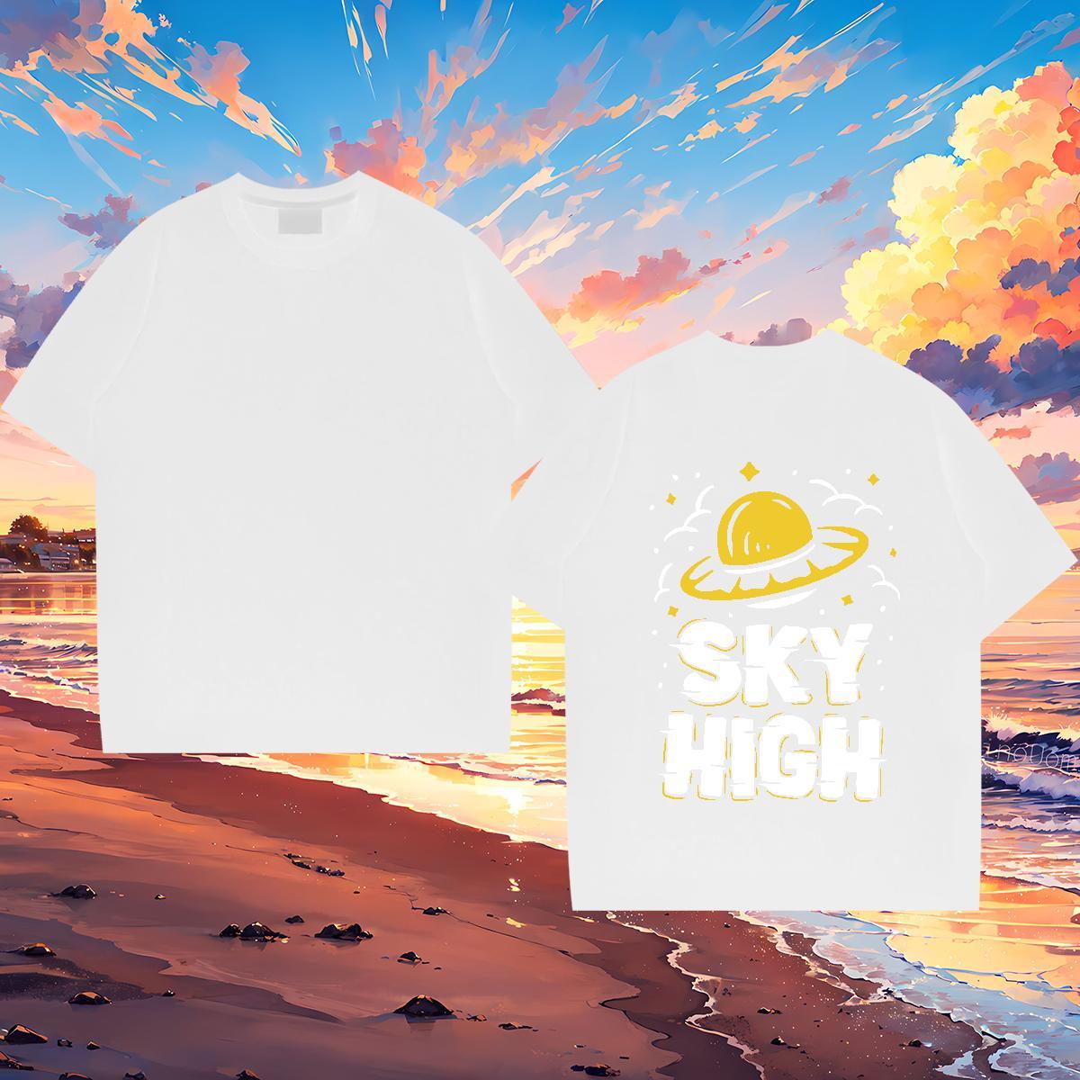 Free Shipping T-Shirts 230g 100% Cotton ET Daily Wear Black White O Neck Short Sleeves Men Tees Fashion Design Clothings