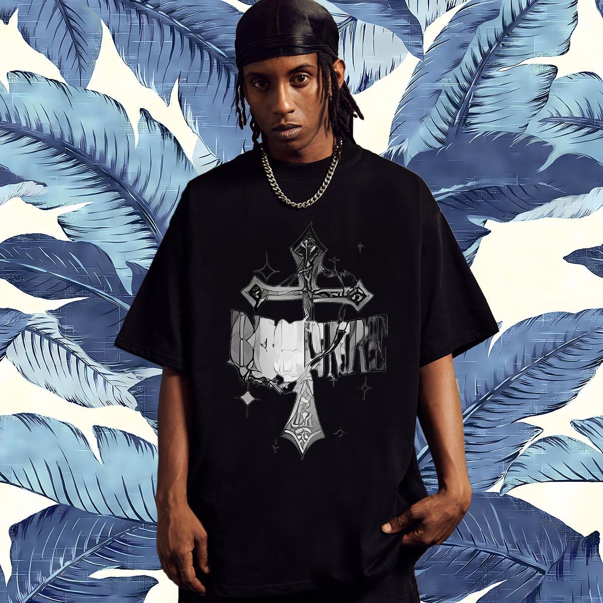 Unisex Man T Shirts 230g Cotton The Cross Street Custom Print Plus Size Crew Neck Breathable Men Tshirts Wholesale Tees Shirts