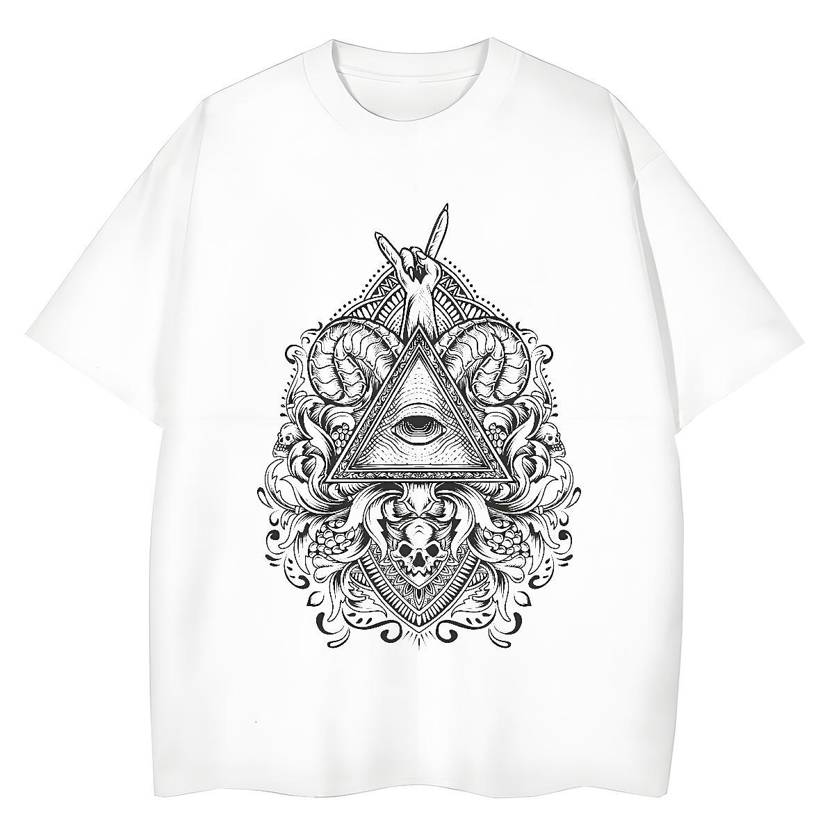 Designer Man T Shirts 230g 100% Cotton eye of the devil Street Customized Breathable Short Sleeve Tshirts 2024 New Tops