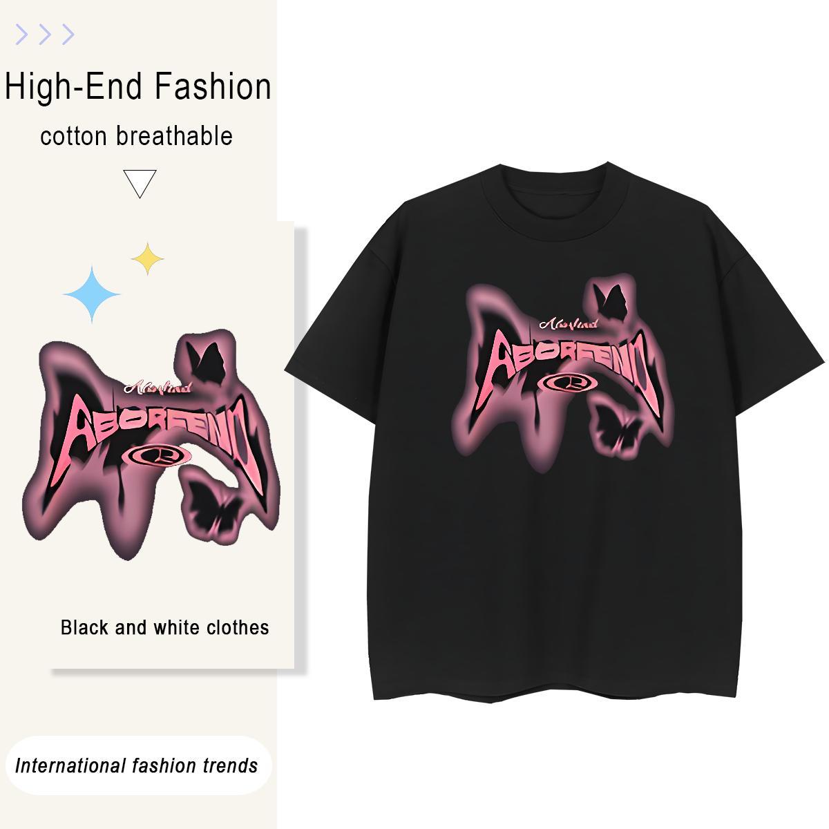 Lady Couples T Shirts 230g Pure Cotton letter Sport T shirt Breathable Short Sleeve DIY Anime Printed Tops Tees