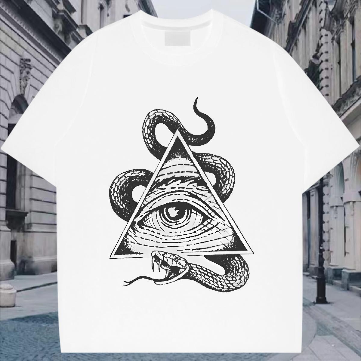 Free Shipping T shirt 230g Cotton eye of the devil Beach DIY Anime Crew Neck Tshirts Fashion Casual Tee Shirt