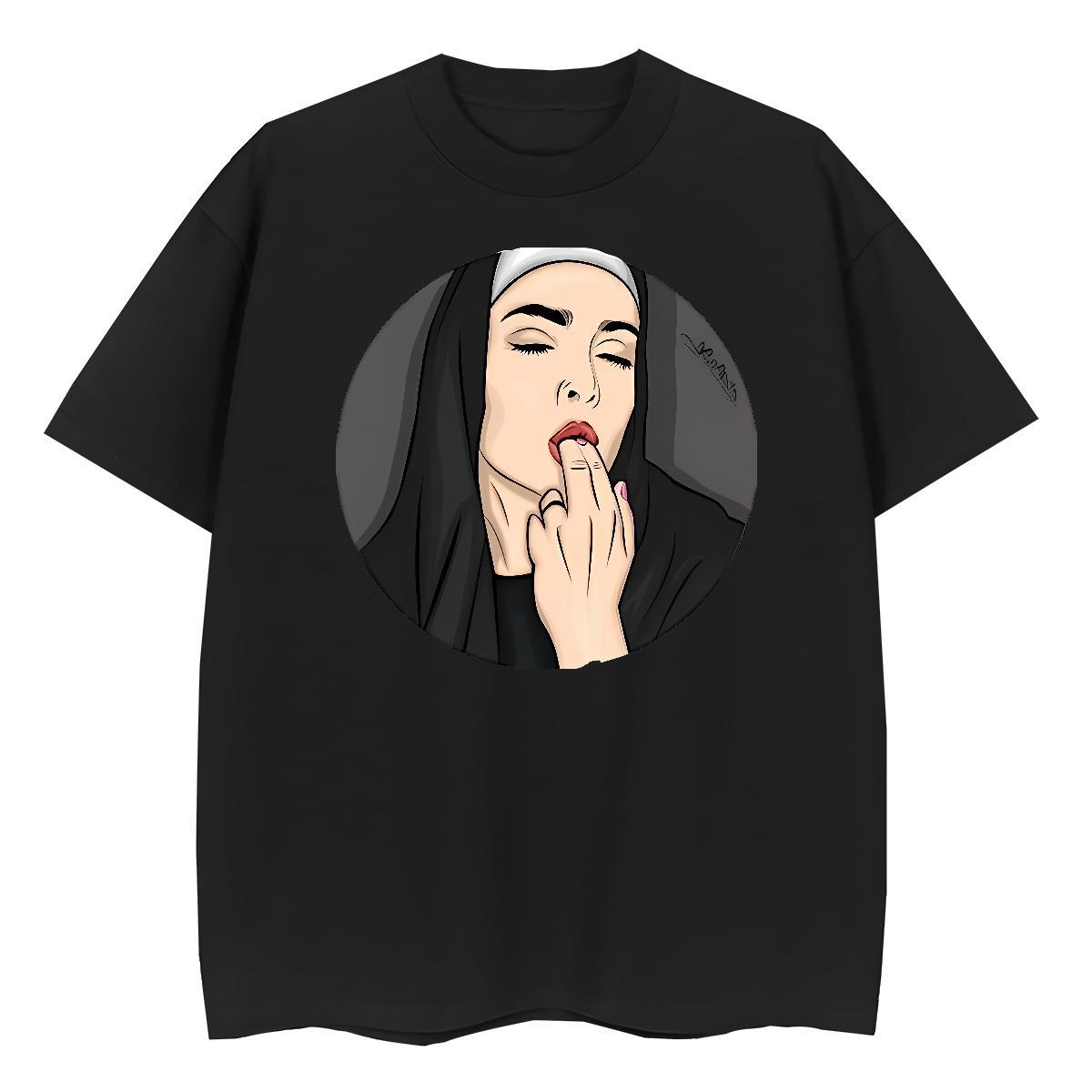 Popular Tshirt for Man Woman 230g Cotton nun Street Wear T Shirts Women Breathable Crew Neck Cartoon Printing L-4XL Tees