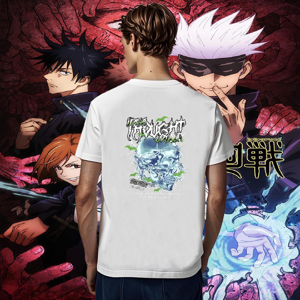 Classic Men T Shirts 100% Cotton 230g skull Home Outdoor Anime Breathable Short Sleeve Couples T Shirts 2024 DIY Clothings