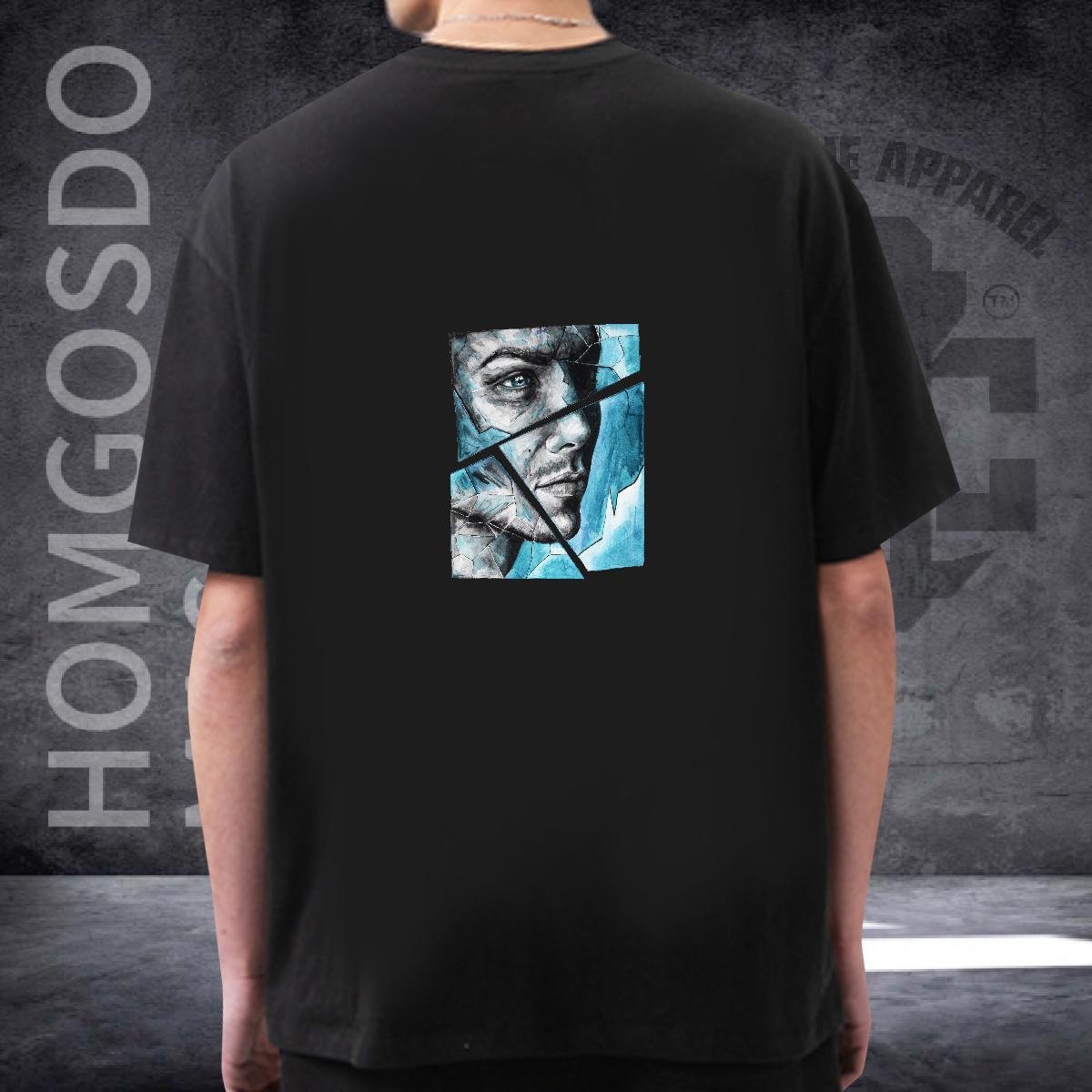 Free Shipping T Shirt For Man 230g Cotton portrait Street wear Hip Hop Custom Cartoon Breathable Soft Men Clothes T-Shirt New Arrival Wear