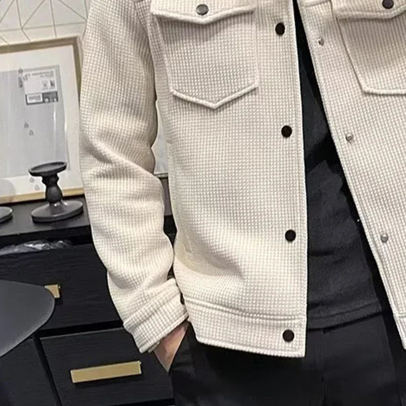 Winter fashion jacket mens lapel autumn and winter 240824