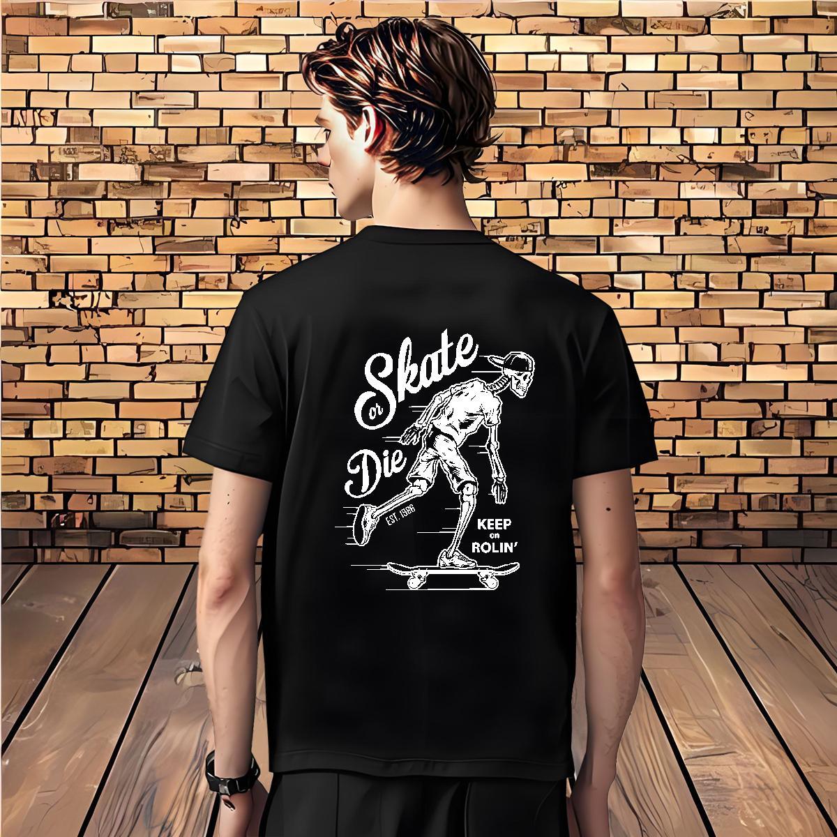 Free Shipping Man T Shirts 230g 100% Cotton skull Street Wear Plus Size Custom O-Neck Short Sleeve Tshirts DIY Tops
