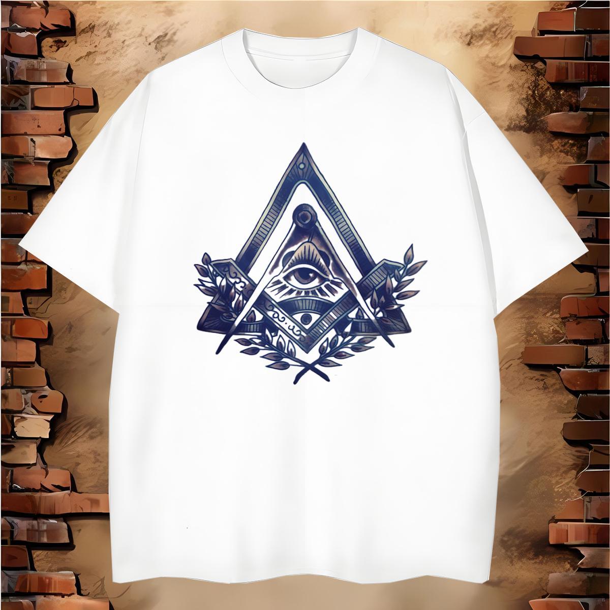 Comfortable T-Shirts for Men 230g Cotton eye of the devil Street Custom Printed Breathable Tshirts 2024 Designer Clothes