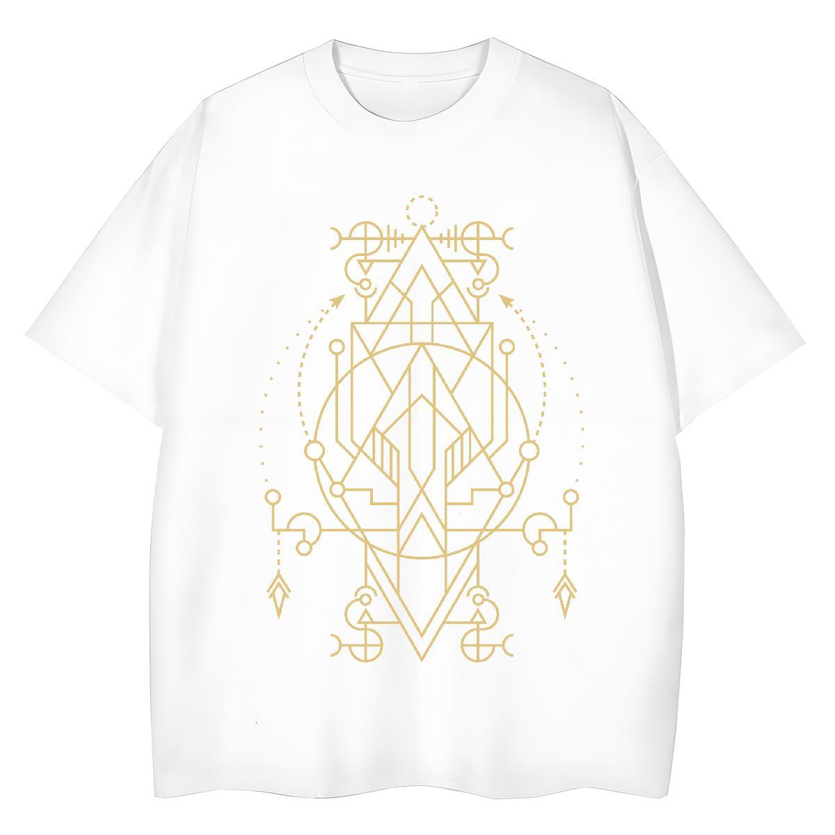 Designer Nice Unisex Tshirts 230g 100% Cotton Geometric line Outdoor T Shirt For Woman Short Sleeve O-Neck DIY Anime Clothings