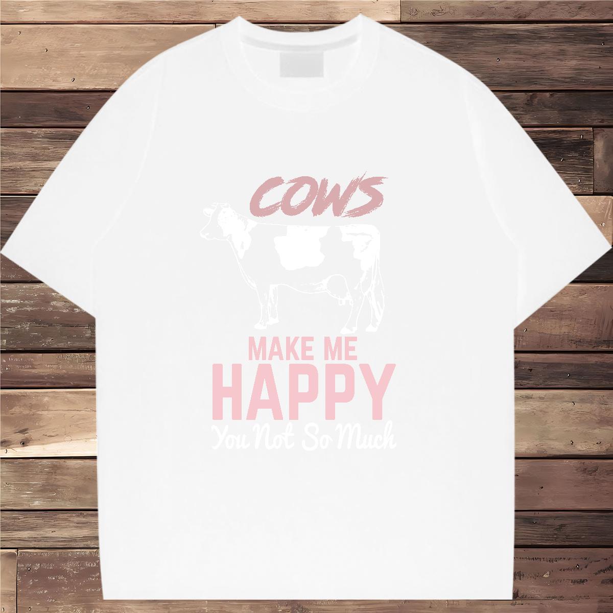 Free Shipping Womens Tshirts 230g Pure Cotton cows Outdoor T-Shirts Comfortable Custom Printed Tops Shirt