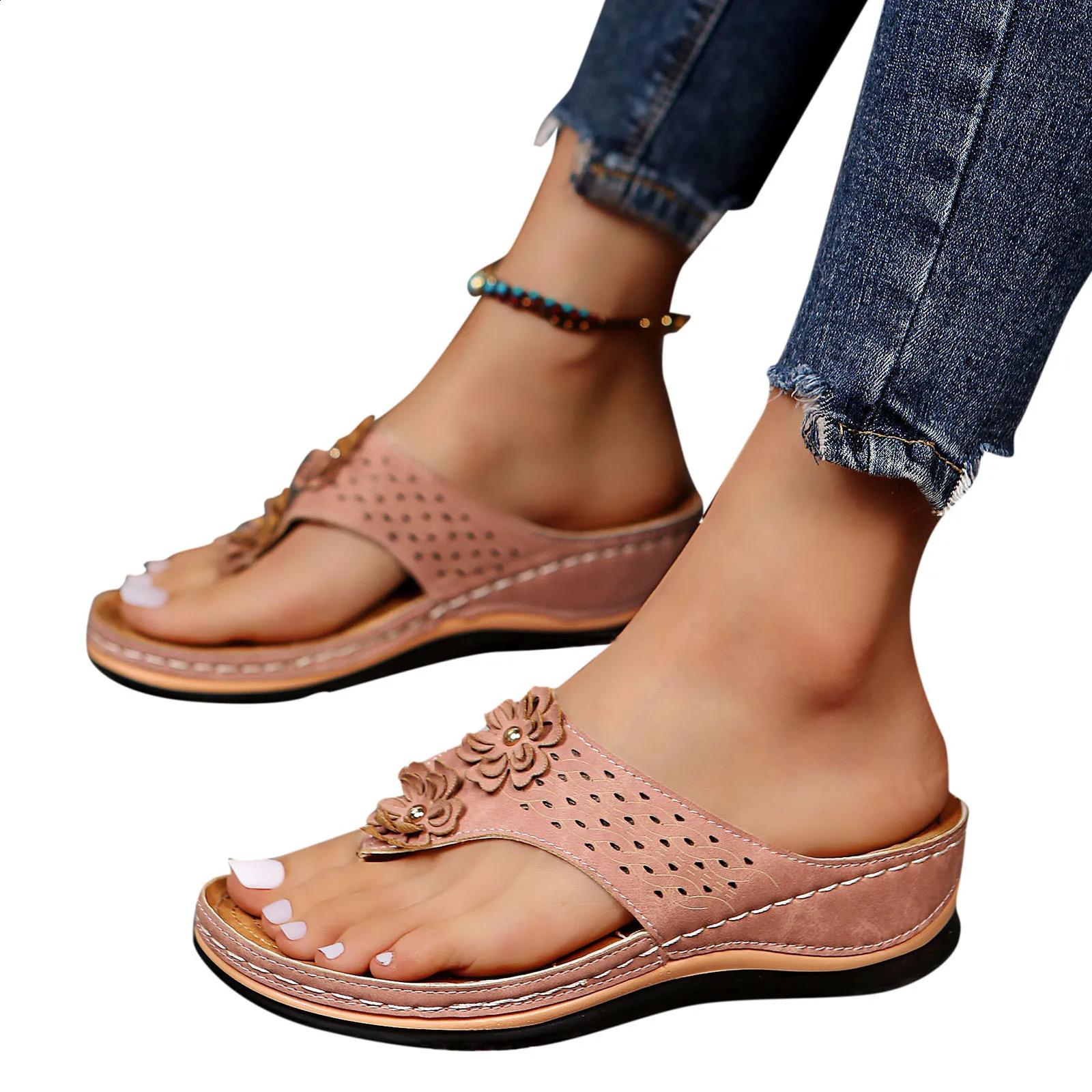 Flip up womens platform flip up 2024 summer flat bottomed slider clamp flip up slider T with sandals Plus size 36-43 240823
