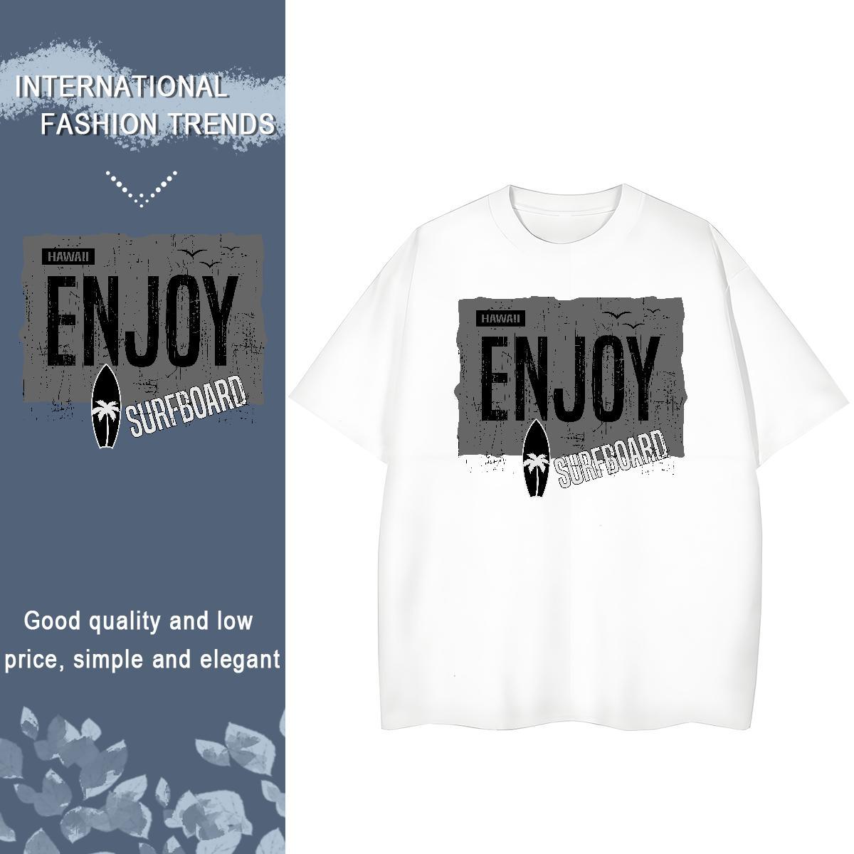 Lady Couples T Shirts 230g Pure Cotton enjoy Casual Sport Women T Shirts Short Sleeve O-Neck Plus Size Cartoon Tops