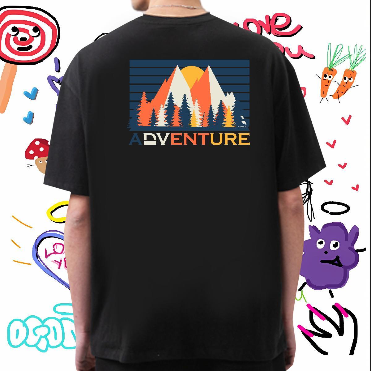 Cool Design Mens T Shirts 230g 100% Cotton mountains Street wear Hip Hop Plus Size Custom Breathable Soft Tshirts Designer Tops Tees