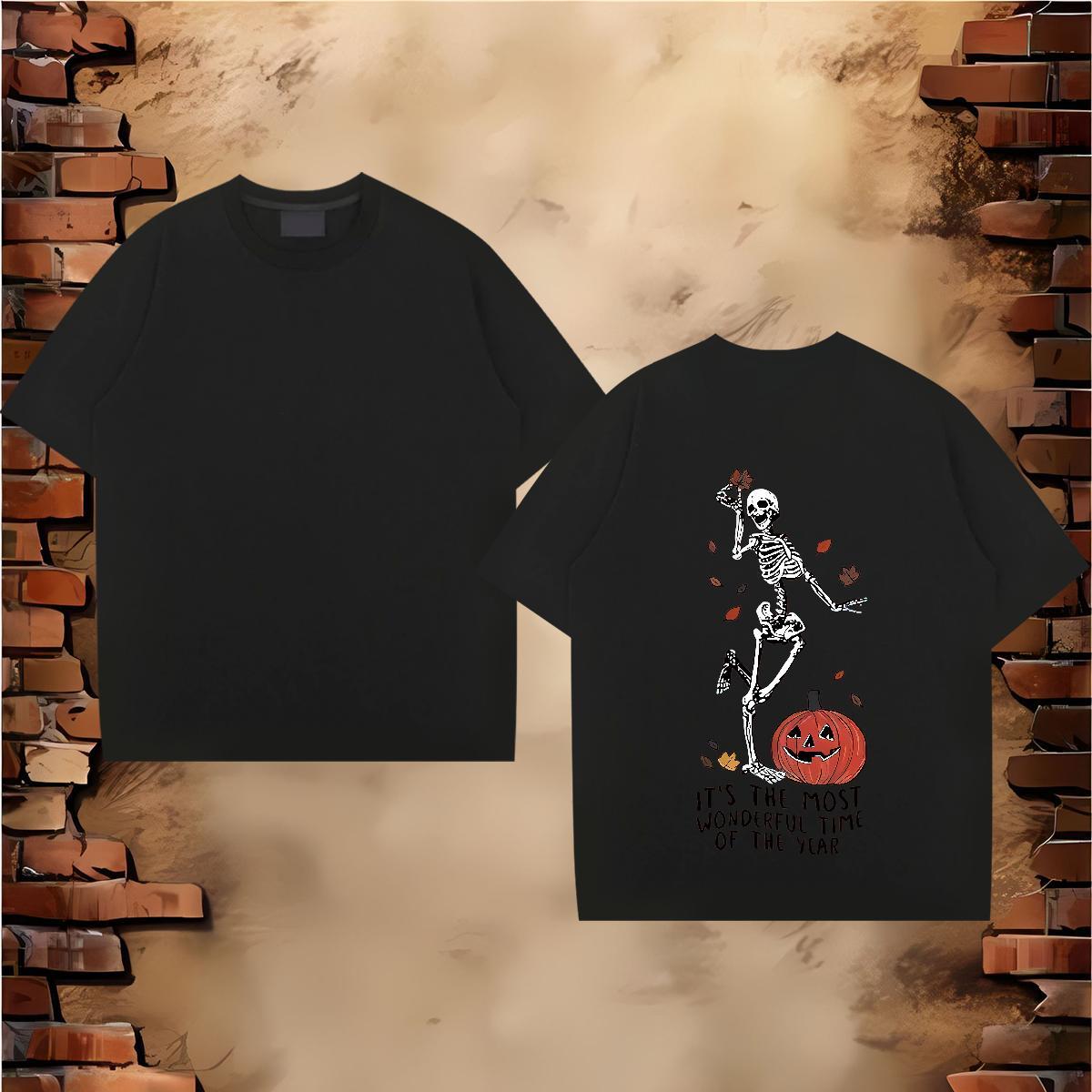 High Quality T shirt 100% Cotton 230g halloween Beach Oversized Round Neck Short Sleeve Men Tops Tees DIY Customized Tshirts