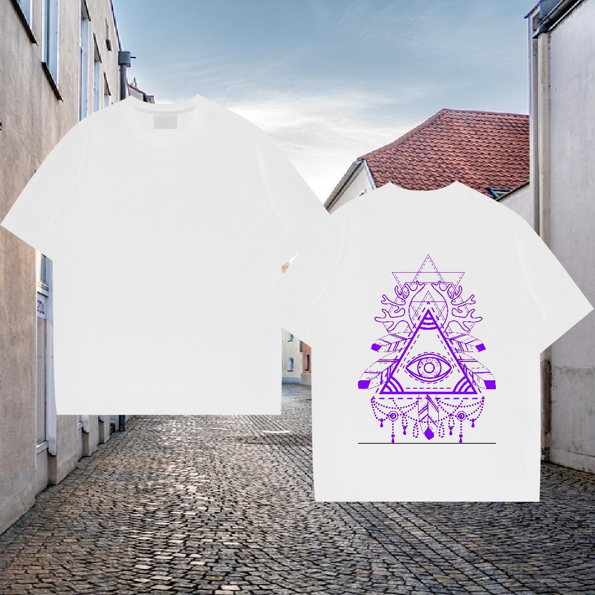TOP Quality T-Shirts 230g Pure Cotton eye of the devil Casual Daily Wear Oversized O Neck Short Sleeves Men Tshirts 2024 Designer Tee Shirt