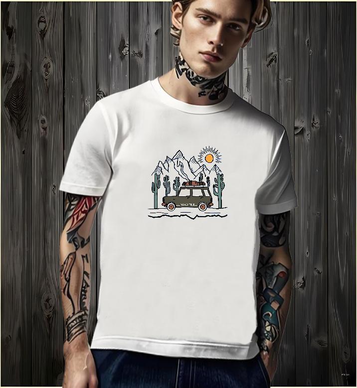 Free Shipping T Shirt For Man 230g Pure Cotton mountains Sports Casual Oversized Breathable Short Sleeve Men Tops Tees 2024 Designer Top Tees