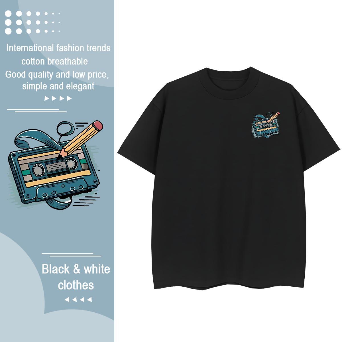 New Arrival Men Tops Tees radio Street 230g 100% Cotton Polos Short Sleeve O-Neck Designer Men T Shirts Custom Cartoon