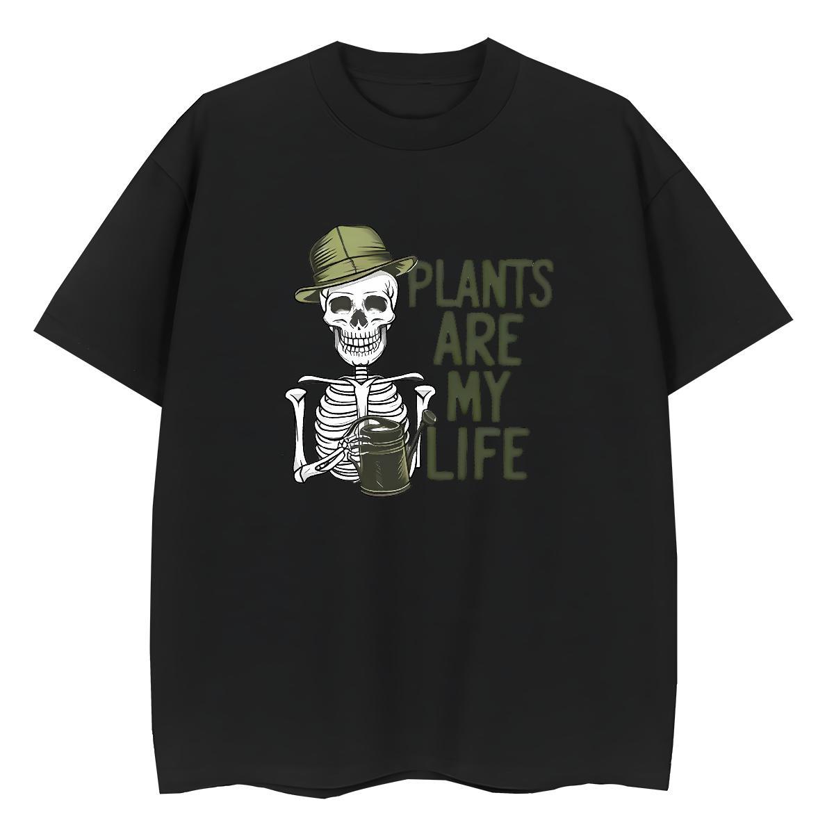 Loose T Shirt For Man 100% Cotton 230g skull Sports Casual Anime Round Neck Short Sleeve Men Tops Tees DIY Wear