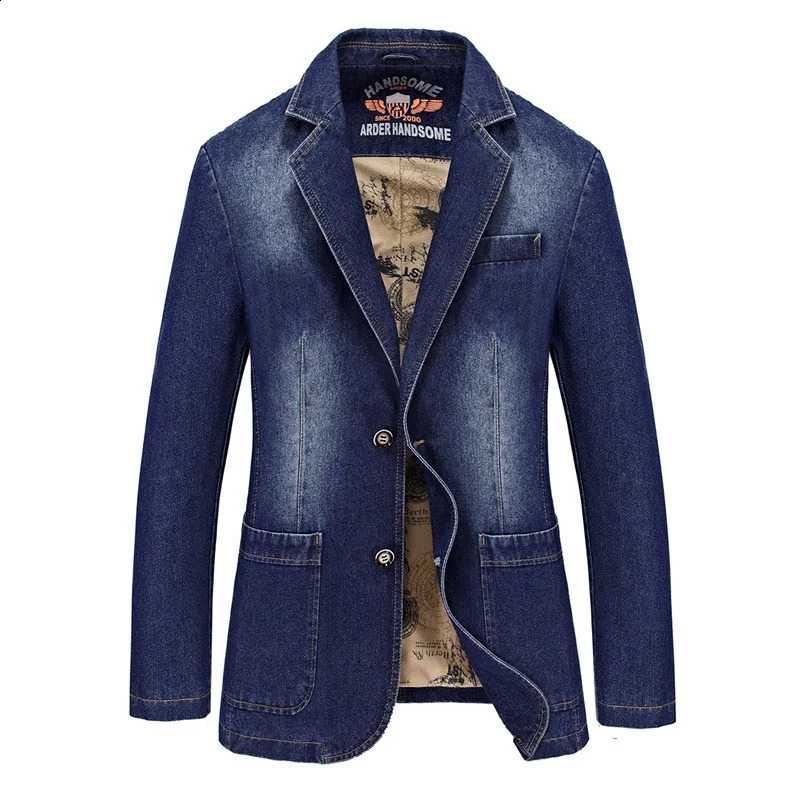 Denim jacket mens jeans autumn slim fit winter windproof denim large size 4XL Jaqueta Masculina 240824