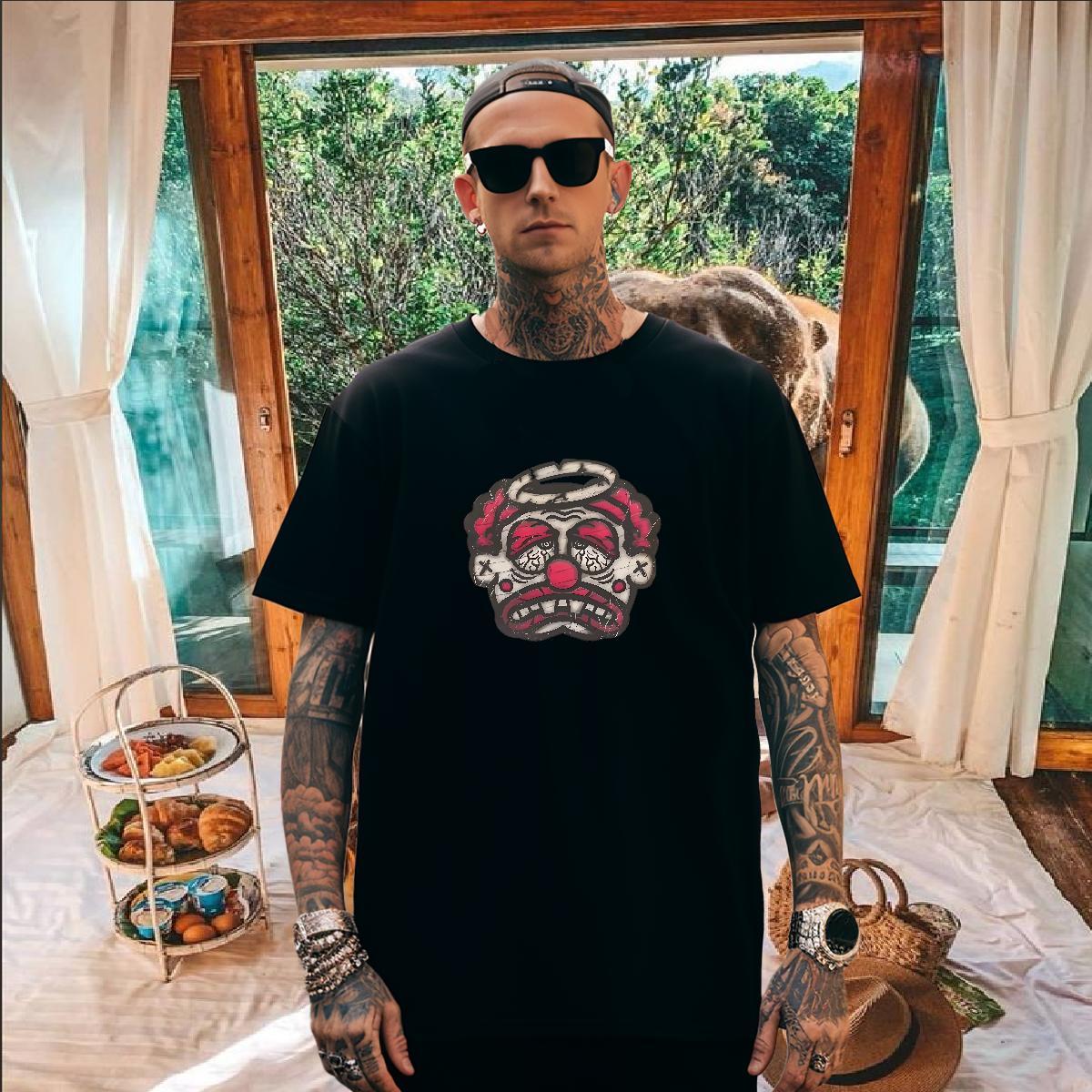 Cool Mens T Shirts 230g Cotton skull Daily Outfit Black White Breathable Crew Neck Mens Tshirts Factory Direct Tops Tees