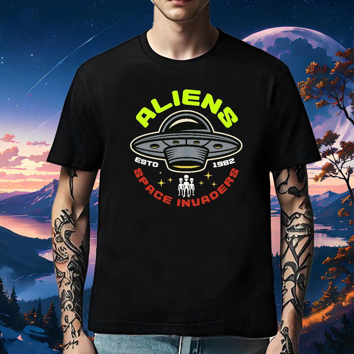 Classic Mens T Shirts 230g 100% Cotton UFO Casual Daily Wear DIY Logo Oversized Breathable Short Sleeve Men Tops Tees Designer Top Tees