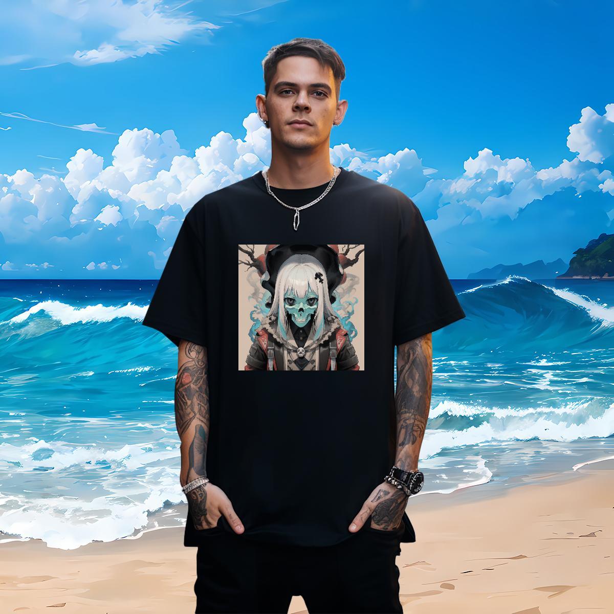 Cool Design T Shirts Men 100% Cotton 230g skull Street Casual Custom Big Size Breathable Soft Mens Tshirts DIY Customized Tee Shirt