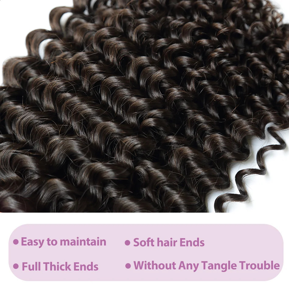 Curled human hair bundle 30 32 inches Remy unprocessed virgin 100 water wave 3 4 5 bundles trade 240801