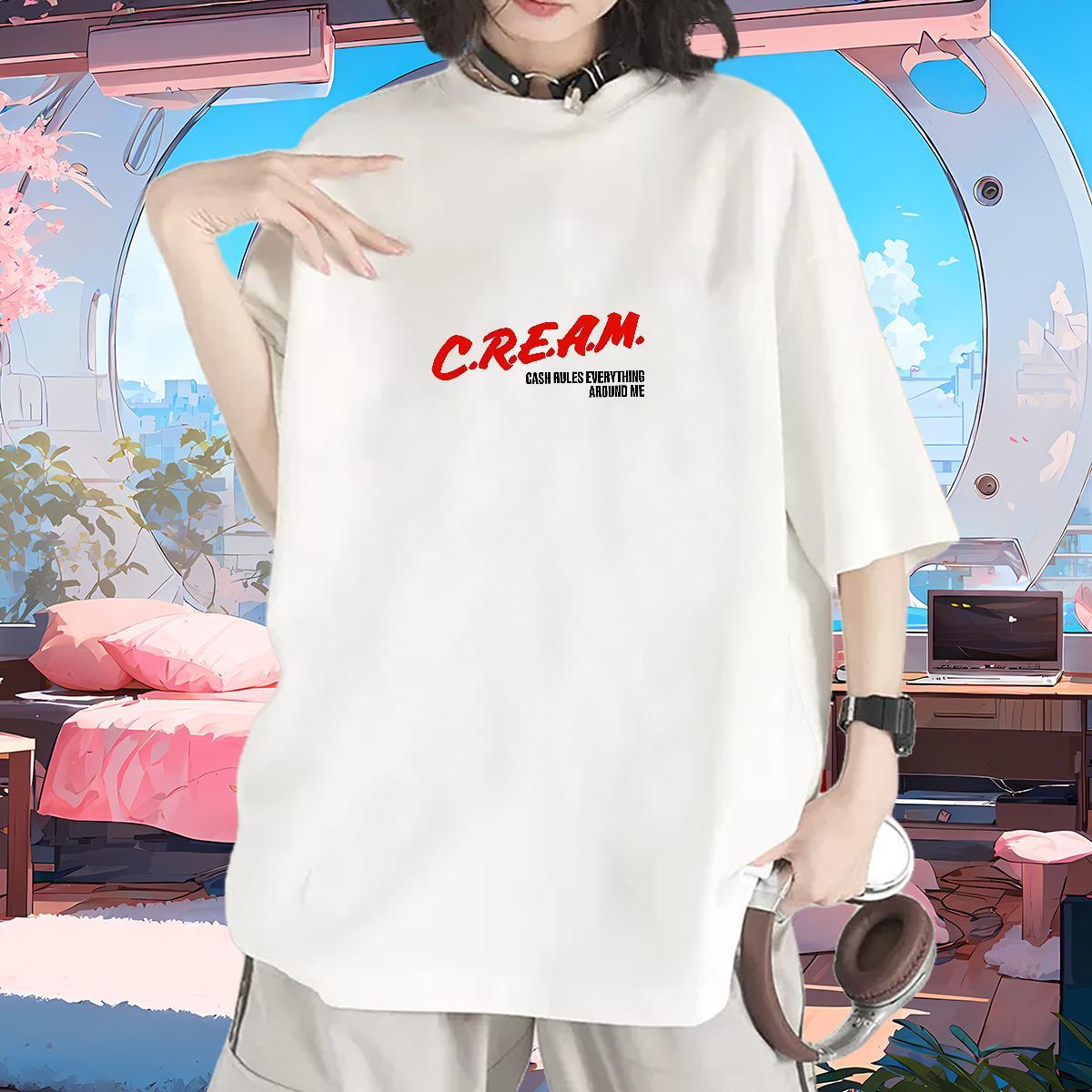 Popular Lady T shirt 230g 100% Cotton letter Sports Casual Womens T Shirts Breathable Short Sleeve Graphic Clothings