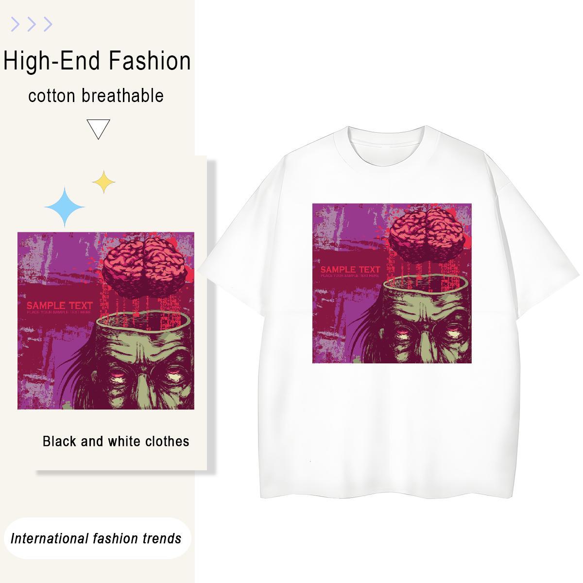 Designer Womens Tshirts 230g Pure Cotton scary Casual Sport T-Shirts for Women Short sleeve Soft Graphic Tees