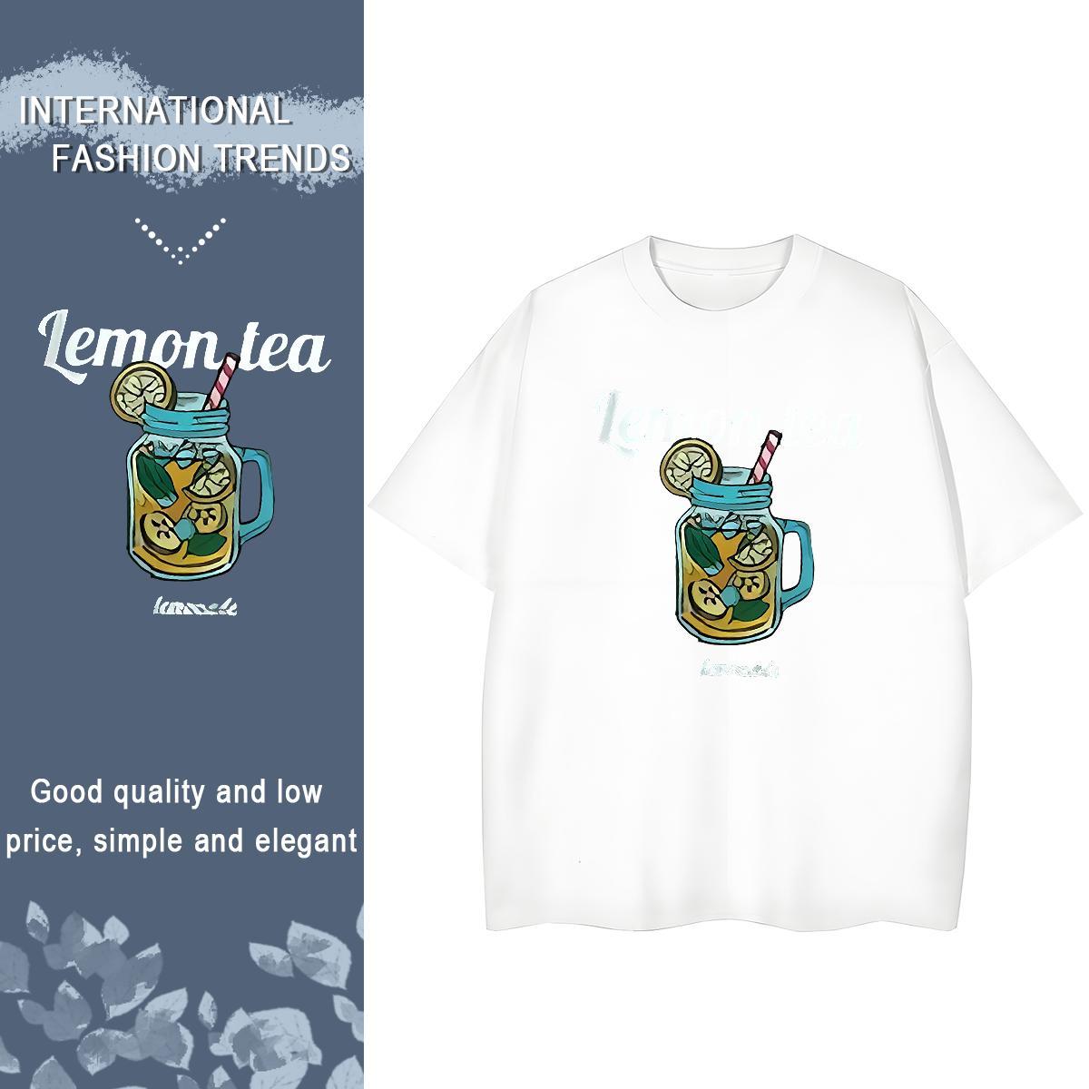 Female Tshirt for Man Woman 230g Pure Cotton painting Street Womens T Shirts Breathable Short Sleeve DIY Anime Printed Tops Shirt