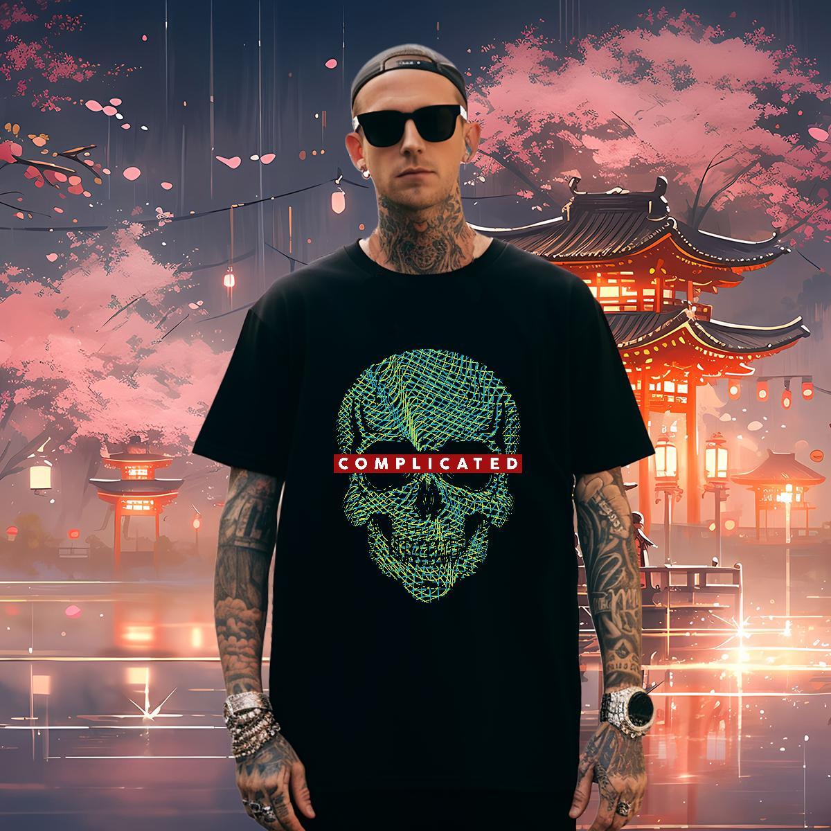 Unisex Mens T Shirts 230g 100% Cotton skull Sport Asian Size Breathable Short Sleeve Tshirt for Man Woman Brand Tshirts