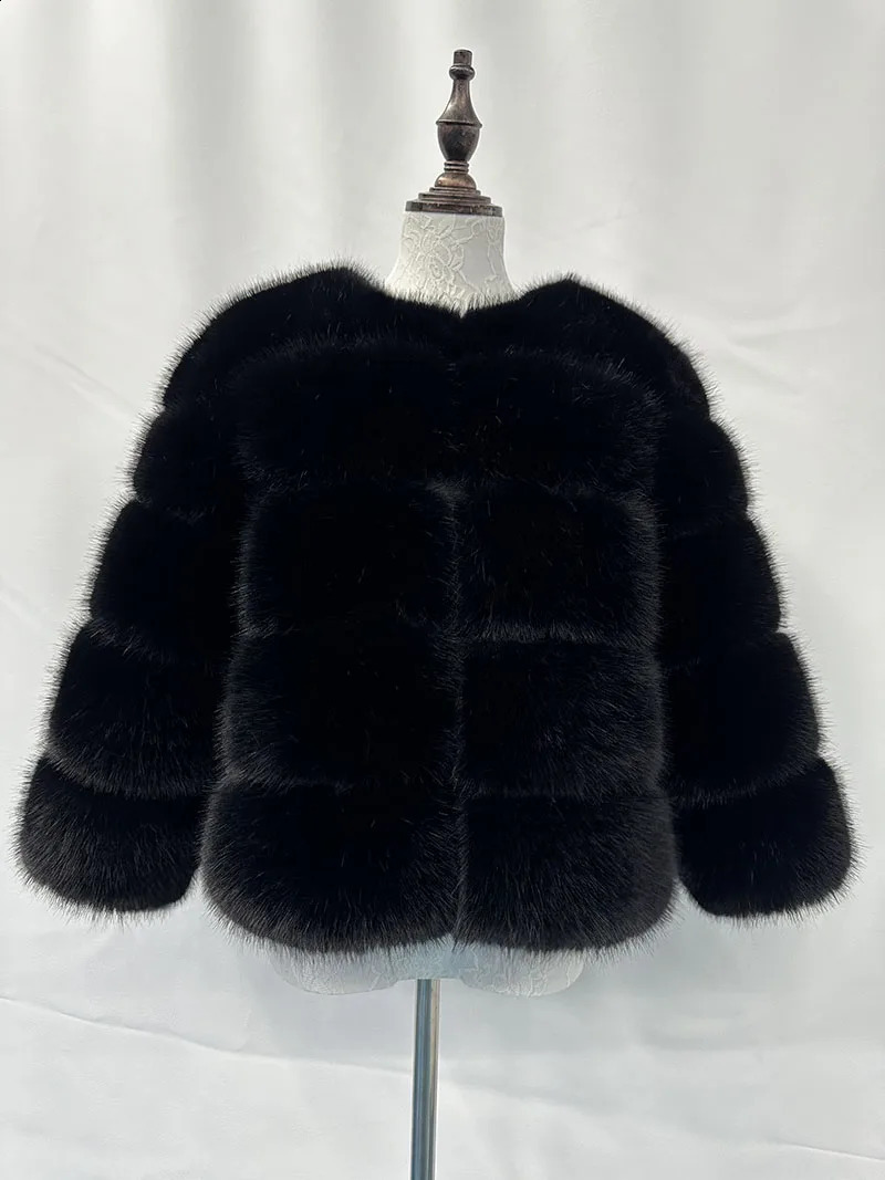 Womens Fashion Faux Fur Coat Super Autumn Winter High Quality 240824