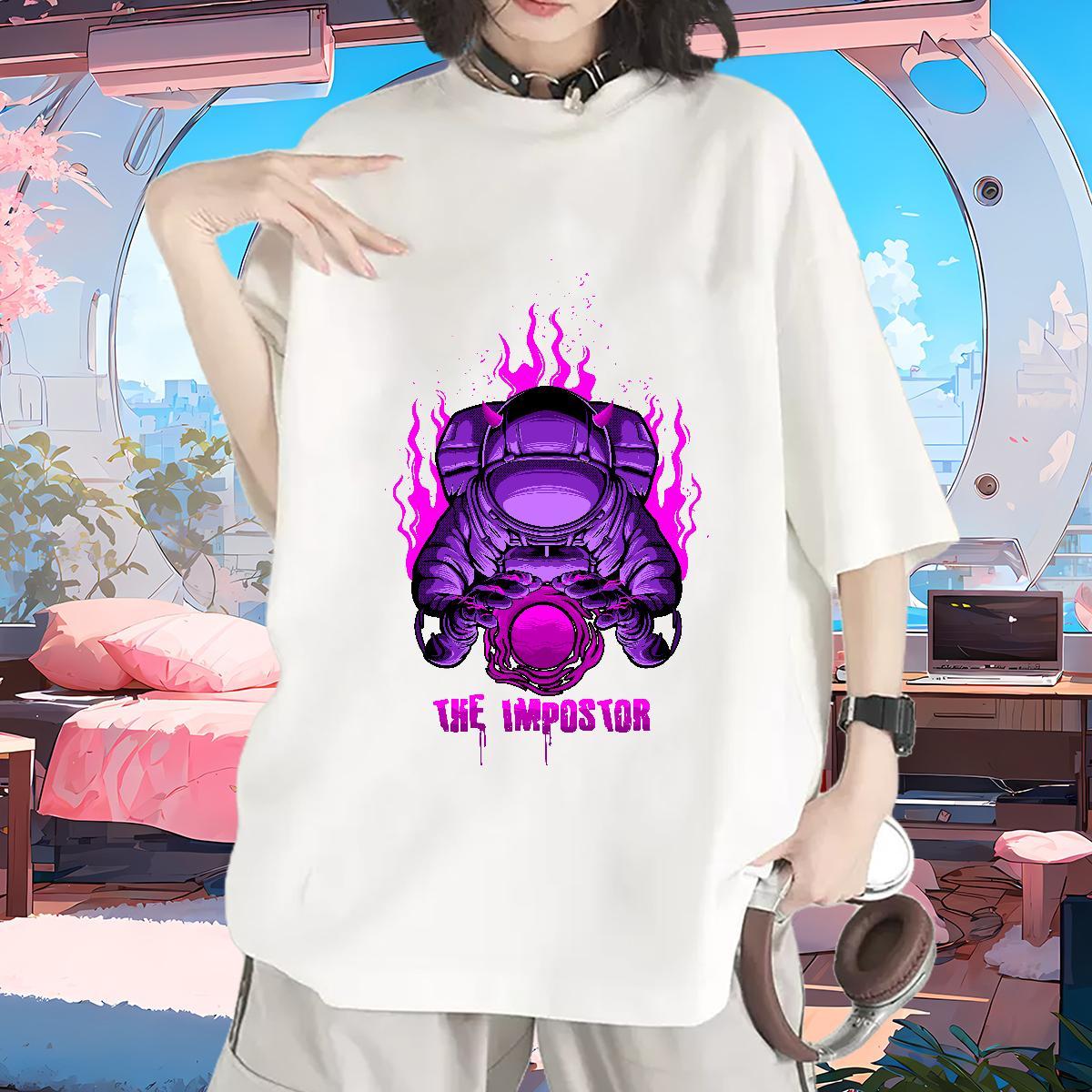 5A Women Tshirts 230g Cotton universe Spring Summer Women T Shirts Comfortable Custom Cartoon Tees Shirts