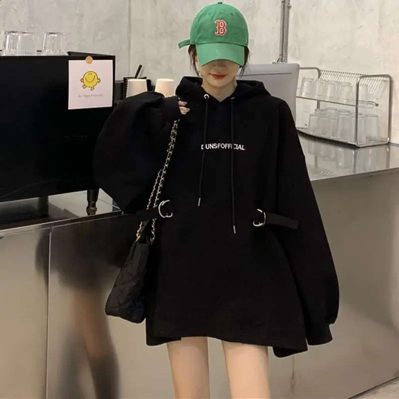 Fashion Spliced Embroidery Casual Hoodies Sweatshirts Female Clothing Spring Loose Korean Tops All-match Sweatshirts 240824