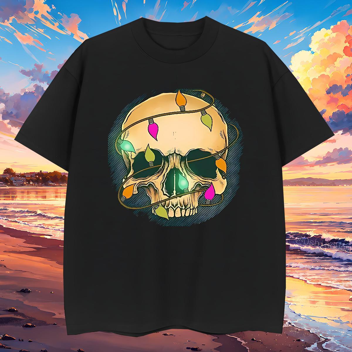 Wholesale T Shirt For Man 230g Pure Cotton skull Street wear Hip Hop Cartoon Printing L-4XL Breathable Short Sleeve Men Tshirts New Arrival Tees Shirt