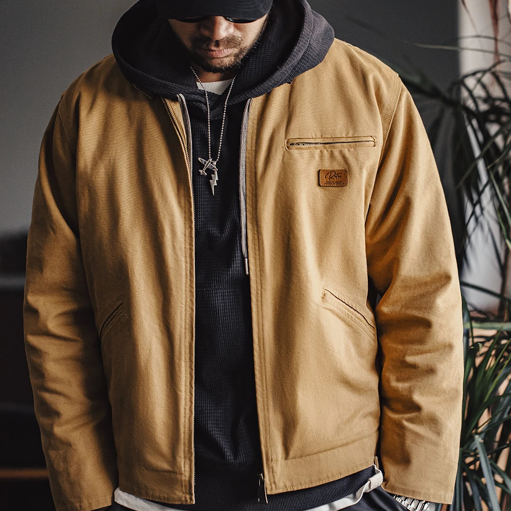 Maden Vintage Detroit Hunting Jackets Men J001 Turndown Collar Coats Heavyweight Cotton Jacket MultiPocket Casual Clothes 240824