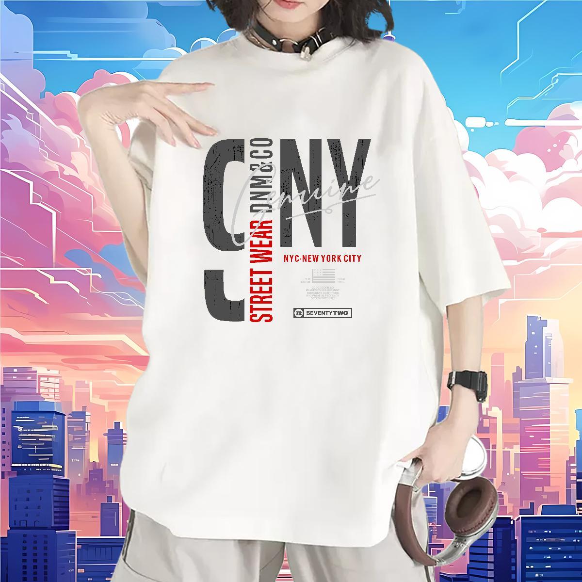 Popular Couples T Shirts 230g Cotton letter Street Woman T Shirts Breathable Soft DIY Printed Tops Shirt