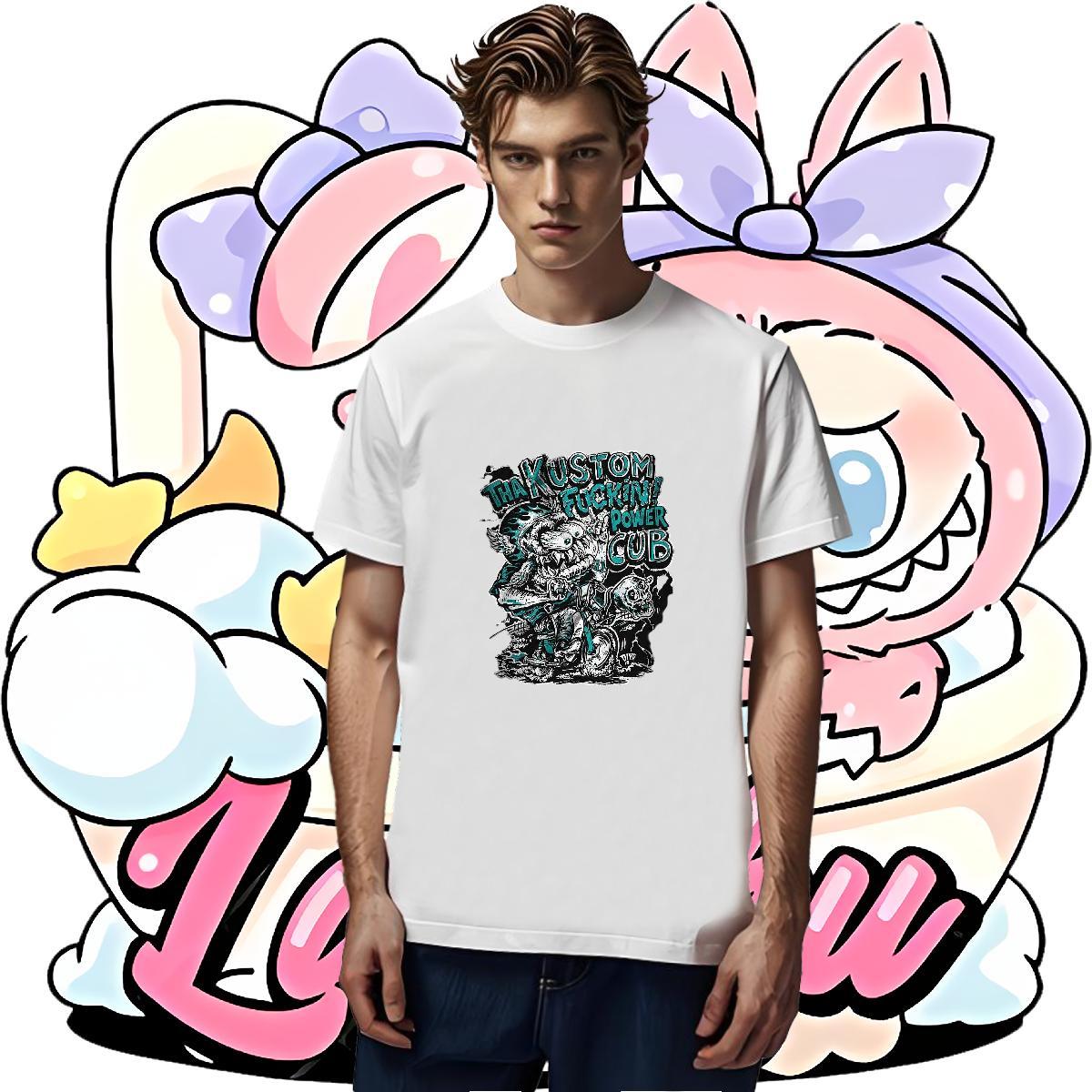 Loose Fit T-Shirts 230g 100% Cotton skull Beach Black White Round Neck Short Sleeve Couples T Shirts Fashion Casual Tshirts
