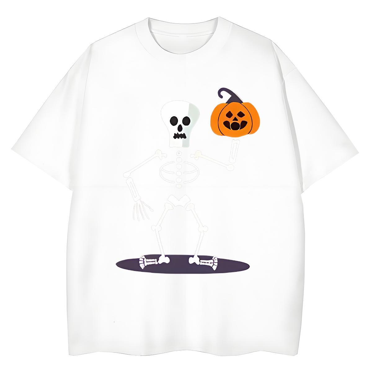 Unisex Men T Shirts 100% Cotton 230g skull Hip Hop Street Anime Pure Cotton Mens Tshirts 2024 Tops