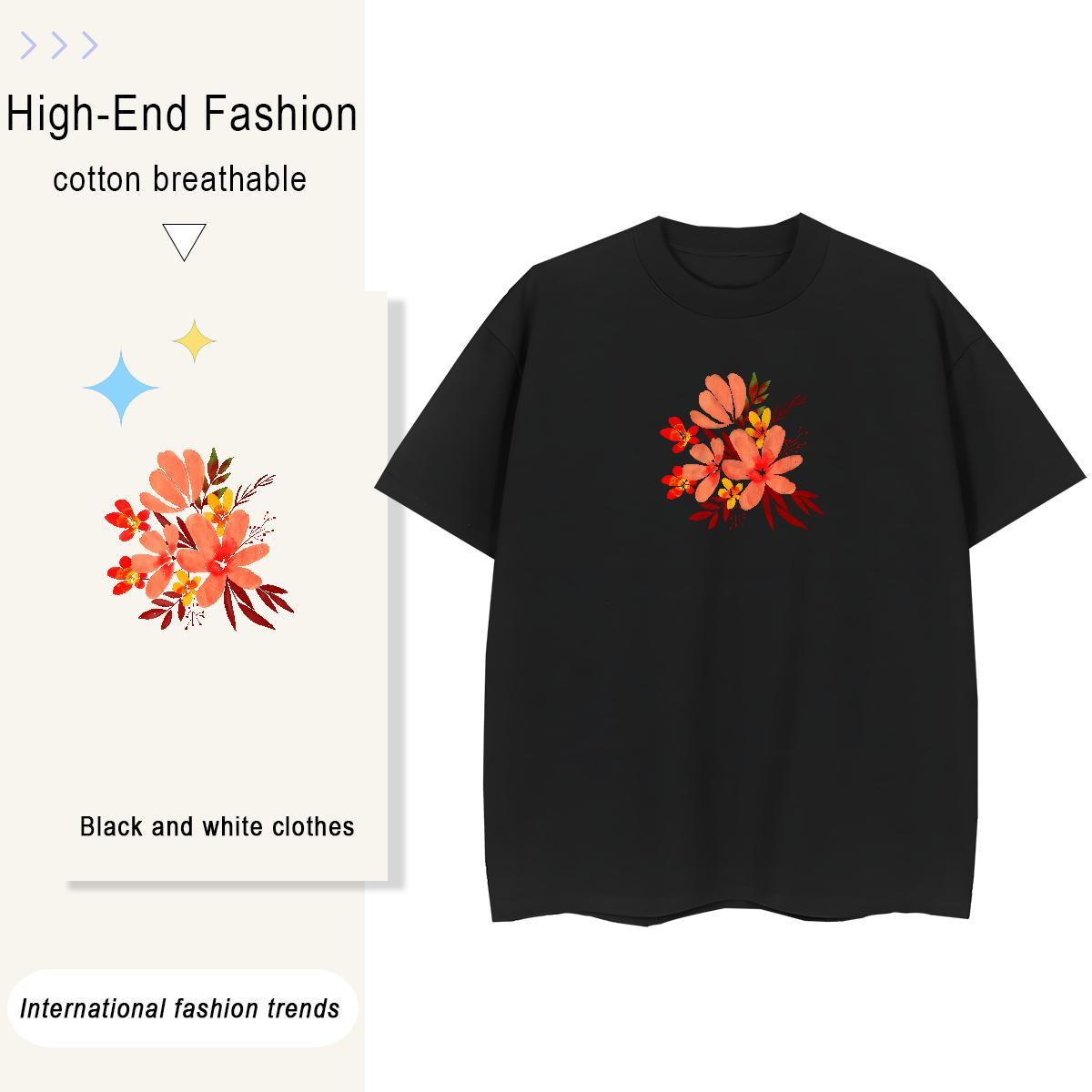 High quality Unisex Tshirts 100% Cotton 230g painting Sport Womens T Shirts Crew Neck Breathable Custom Printed Tees