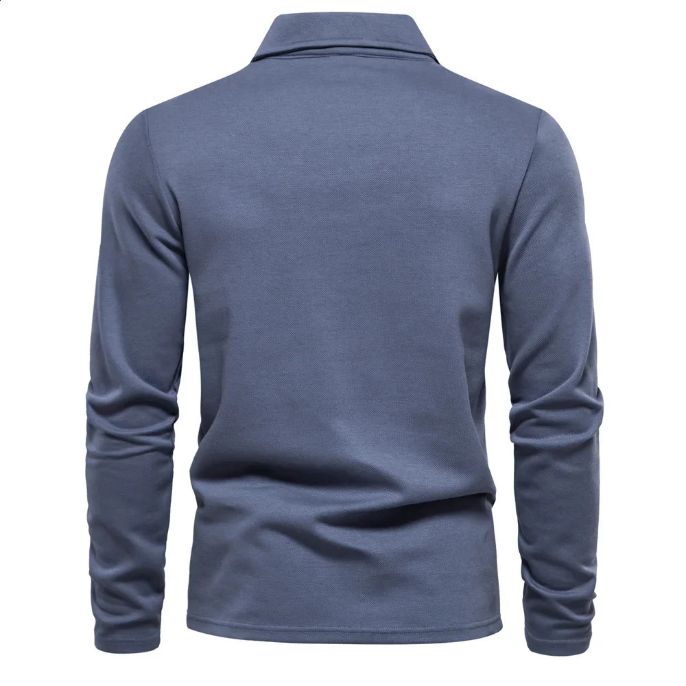 AIOPESON Autumn Long Sleeve Embroidery Polo Shirt for Men Turn Down Collar Mens Casual Social Polo Shirts Golf Shirt 240824
