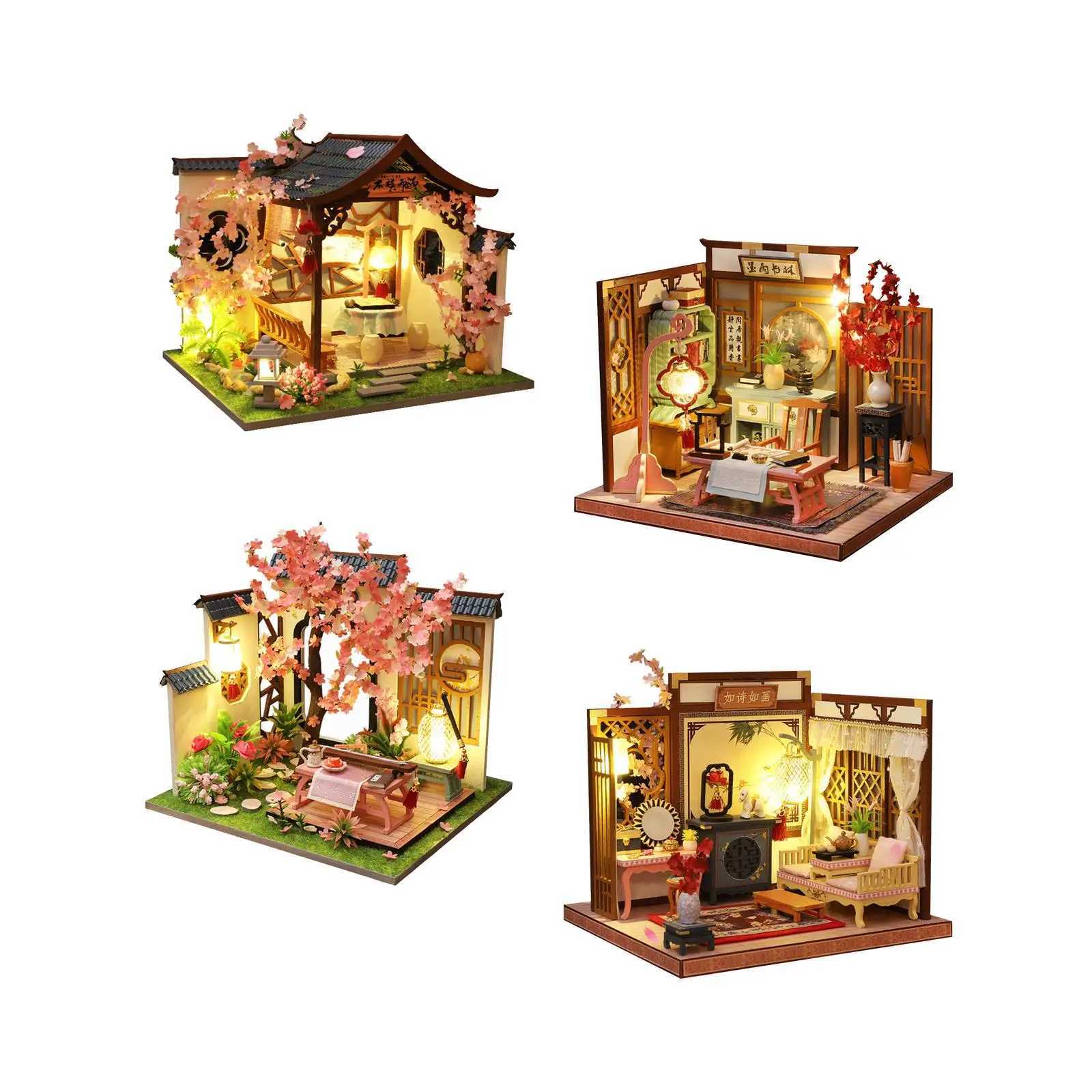 DIY Miniature Dollhouse with Accessories Creative Room Dollhouse Miniature DIY Mini House Kits for Children Kids Birthday Gifts M240824