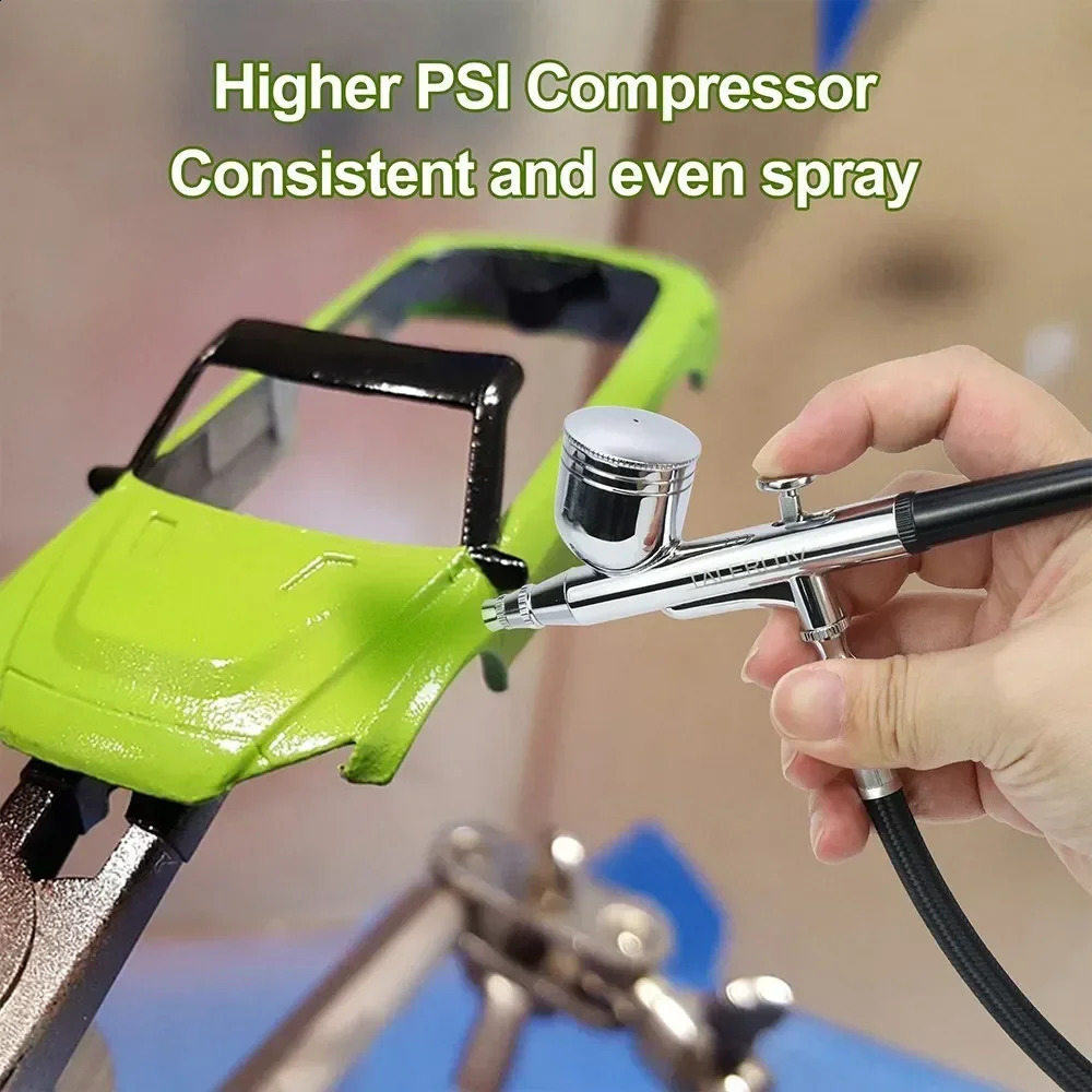 Adjustable PSI spray gun kit Double action spray gun spray gun with cleaning kit used for makeup painting cake shoes tattoos nail models 240823