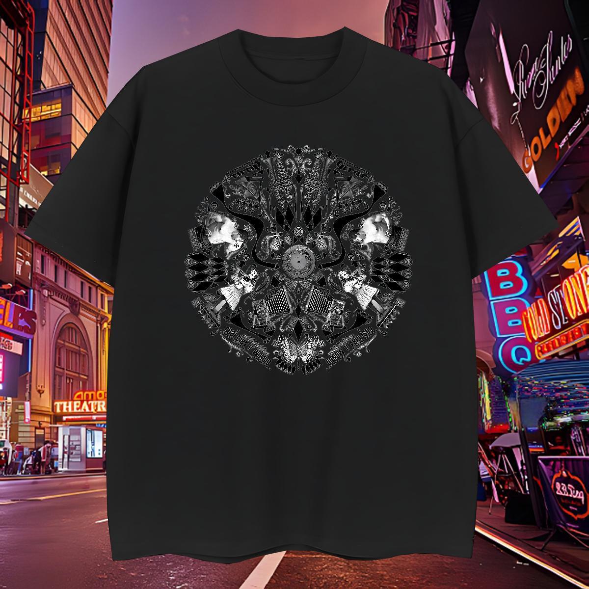 Brand T-Shirts for Men 100% Cotton 230g eye of the devil Hip Hop Skull Breathable Short Sleeve Tshirt for Man Woman 2024 Wear