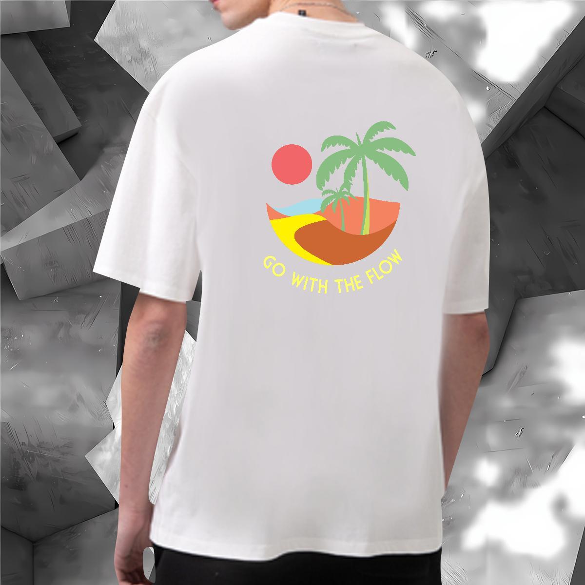 Cool Design Man T Shirts 230g Pure Cotton sea Casual Beach Custom Print Oversized Breathable Men Tops Tees Factory Direct Clothes