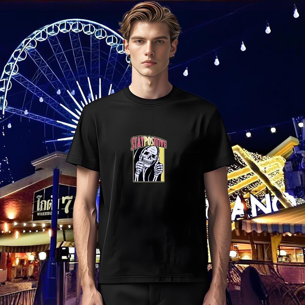 Cool Design T-Shirts 100% Cotton 230g skull Street DIY Printed Pure Cotton Men Tops Tees New Tops Shirt