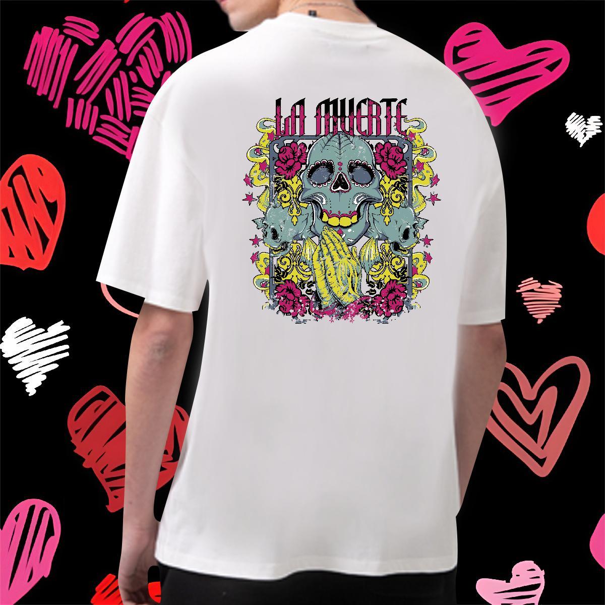 Loose Fit T-Shirts 230g 100% Cotton skull Street Casual Custom Print Plus Size Short Sleeve Soft Mens Tshirts Designer Fashion Tee Shirt