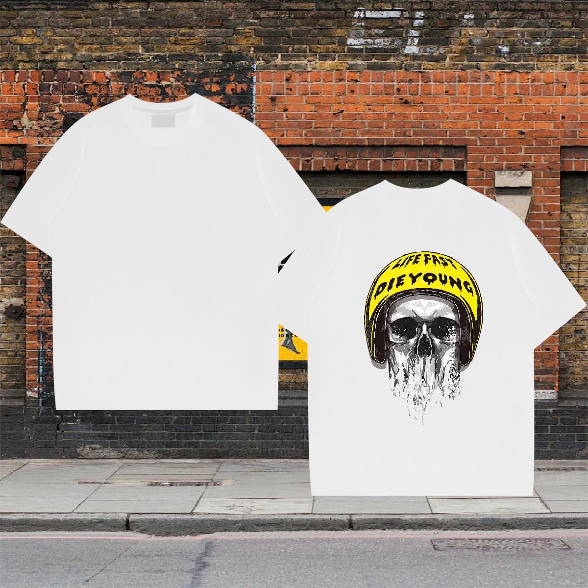 Popular Man T Shirts 230g Cotton skull Outdoor DIY Breathable Soft Men Tops Tees Free Shipping Clothes