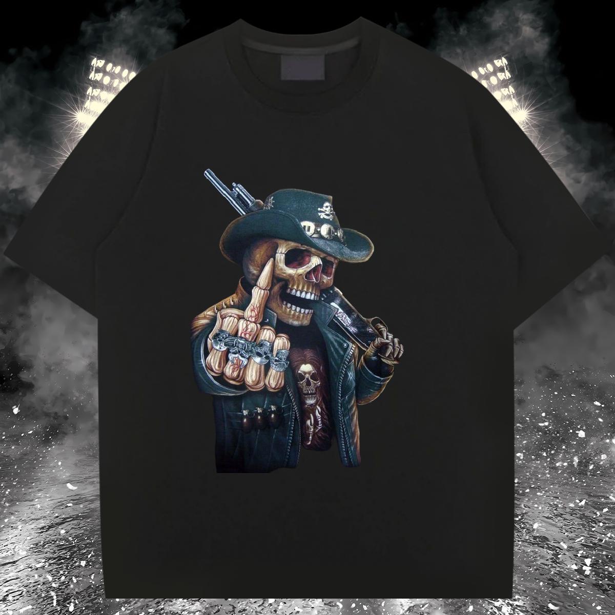Designer T-Shirts 230g 100% Cotton skull Sports Casual DIY Anime Breathable Men Tees Customized Clothes