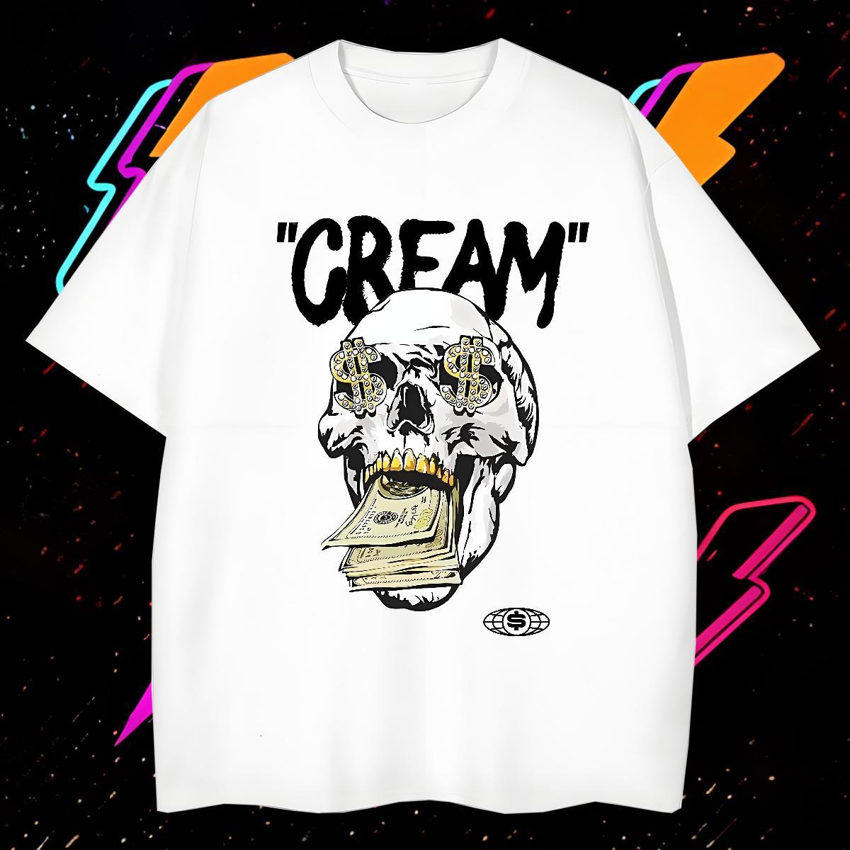 Wholesale Man T Shirts 100% Cotton 230g skull Anime Printing Street Plus Size Cartoon Short Sleeve Soft Men Tshirts Customized Top Tees